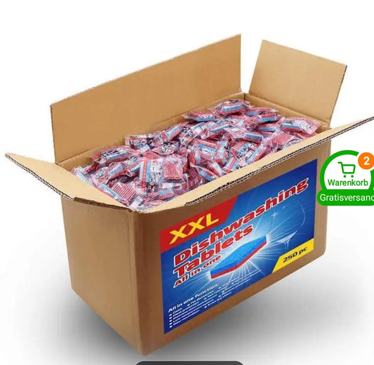 ￼ Lokales Lager – Schnellste Lieferung: 2 WERKTAGE￼12-in-1 Spülmaschinentabs 250 Stk. 4.5 kg