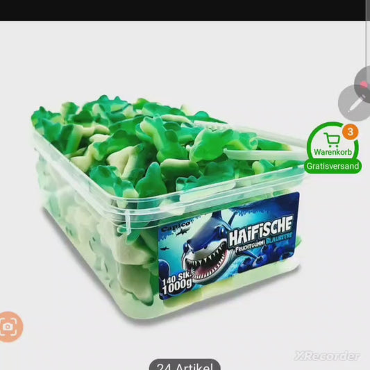 Große 1000g Dose gefüllt mit leckerem Fruchtgummi
Hergestellt mit Rindergelatine - Halal/Helal